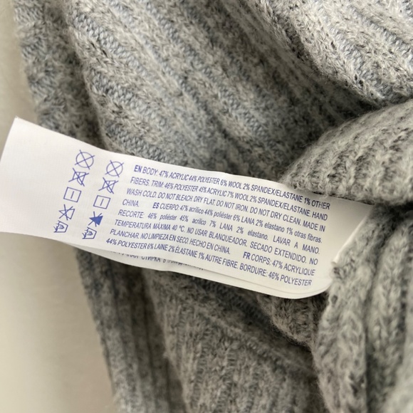 Forever 21 striped green gray crop sweater - size L - Picture 5 of 6